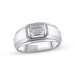 Men's Lab-Created Diamonds by KAY Emerald-Cut Wedding Band 1 ct tw 14K White Gold