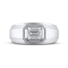 Thumbnail Image 2 of Men's Lab-Created Diamonds by KAY Emerald-Cut Wedding Band 1 ct tw 14K White Gold
