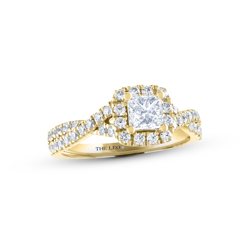 THE LEO Diamond Engagement Ring 7/8 ct tw Princess & Round-cut 14K Yellow Gold