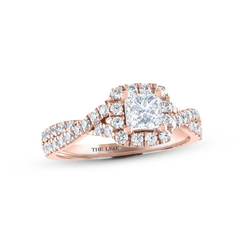 THE LEO Diamond Engagement Ring 7/8 ct tw Princess & Round-cut 14K Rose Gold
