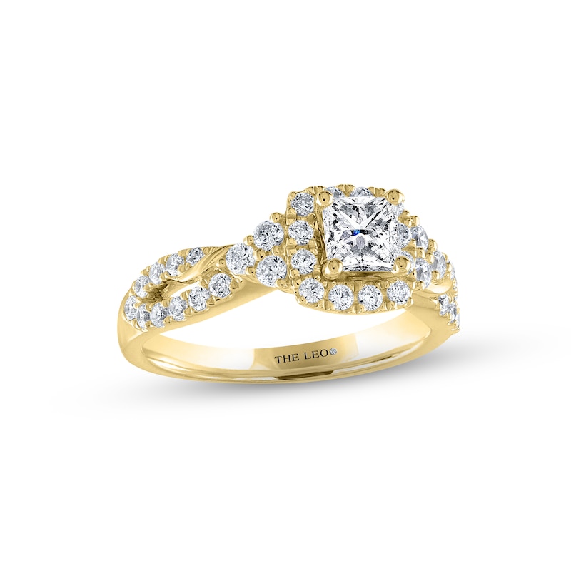 THE LEO Diamond Engagement Ring 1-1/8 ct tw Princess & Round-cut 14K ...