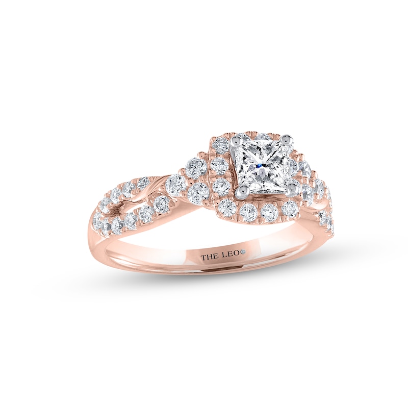 THE LEO Diamond Engagement Ring 1-1/8 ct tw Princess & Round-cut 14K ...