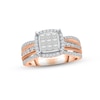Multi-Diamond Engagement Ring 1 ct tw Princess & Round-cut 10K Two-Tone Gold