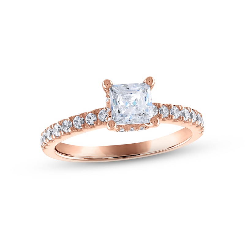Main Image 1 of Now + Forever Diamond Engagement Ring 1-1/3 ct tw Princess & Round-cut 14K Rose Gold