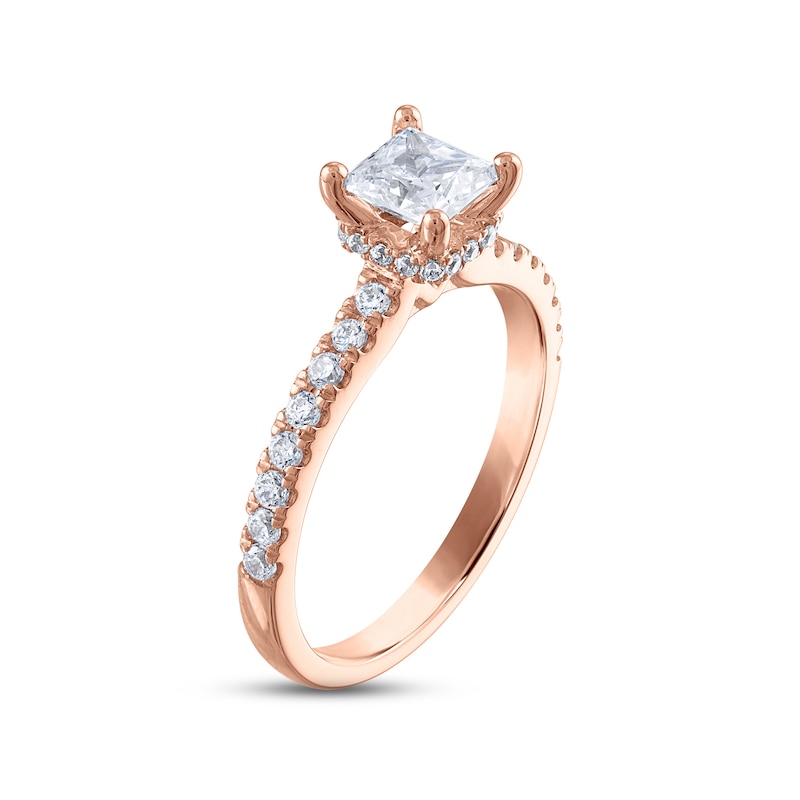 Diamond Engagement Ring 1-1/3 ct tw Princess & Round-cut 14K Rose Gold
