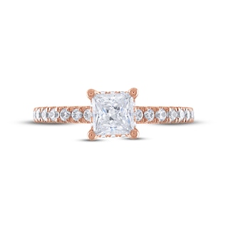 Diamond Engagement Ring 1-1/3 ct tw Princess & Round-cut 14K Rose Gold ...