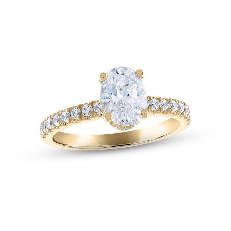 Main Image 1 of Now + Forever Diamond Engagement Ring 1-1/3 ct tw Oval & Round-cut 14K Yellow Gold
