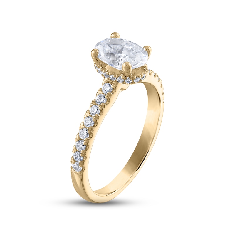 Diamond Engagement Ring 1-1/3 ct tw Oval & Round-cut 14K Yellow Gold | Kay