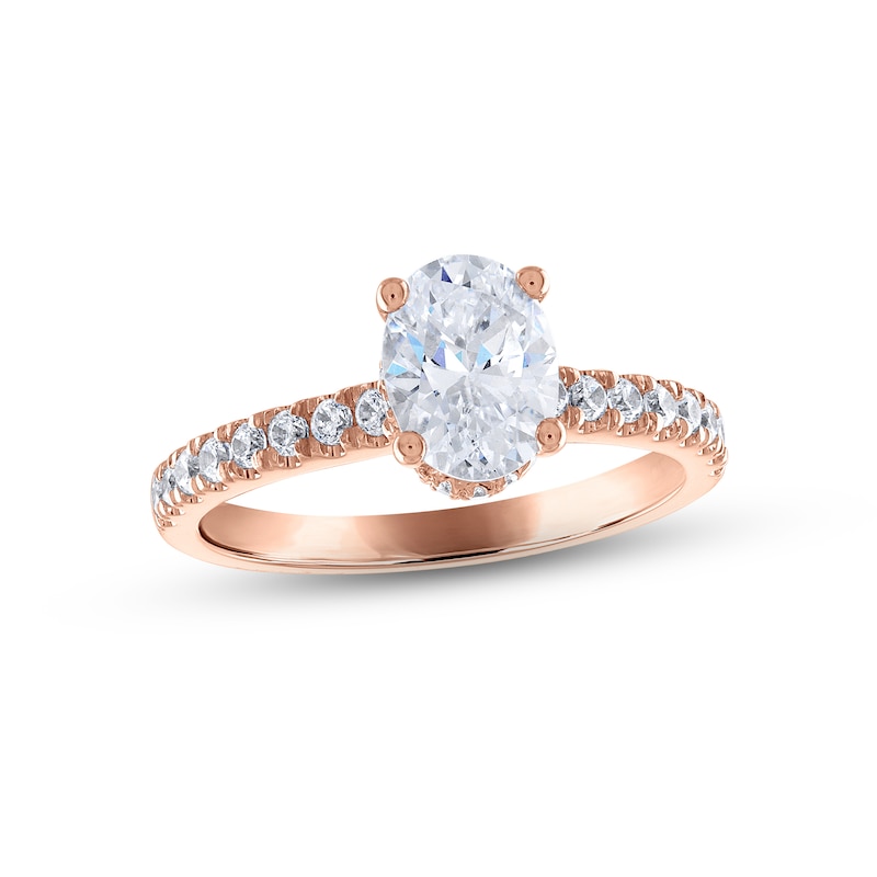 Main Image 1 of Now + Forever Diamond Engagement Ring 1-1/3 ct tw Oval & Round-cut 14K Rose Gold