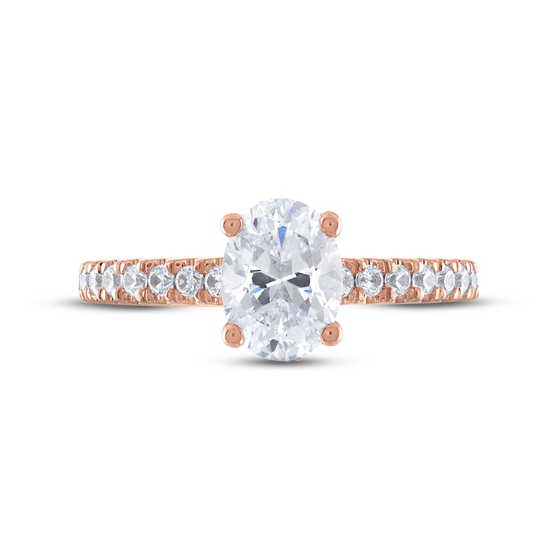 Diamond Engagement Ring 1-1/3 ct tw Oval & Round-cut 14K Rose Gold