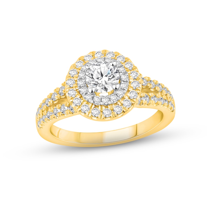 Diamond Engagement Ring 1-1/4 ct tw Round-cut 14K Two-Tone Gold