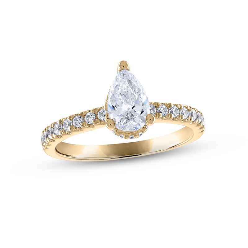 Main Image 1 of Now + Forever Diamond Engagement Ring 1-1/3 ct tw Pear & Round-cut 14K Yellow Gold