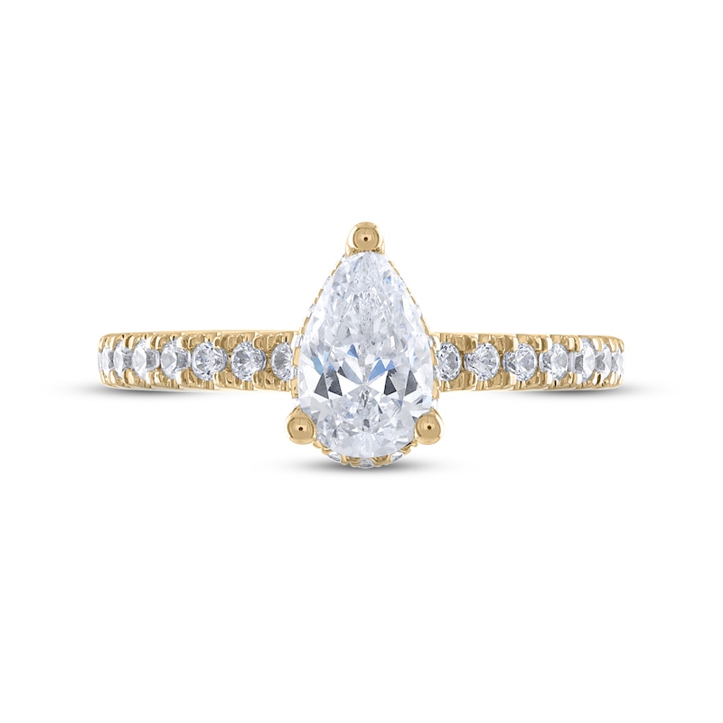 Main Image 3 of Now + Forever Diamond Engagement Ring 1-1/3 ct tw Pear & Round-cut 14K Yellow Gold
