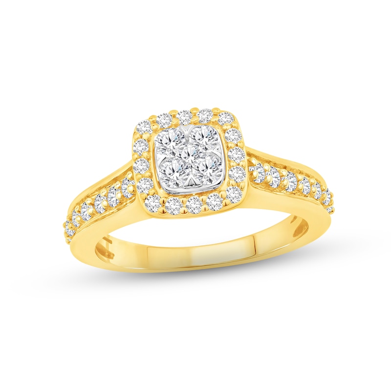Main Image 1 of Now + Forever Diamond Engagement Ring 3/4 ct tw Princess & Round-cut 14K Two-Tone Gold