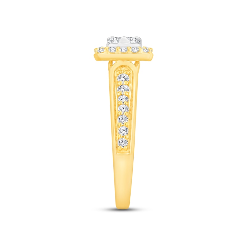 Main Image 2 of Now + Forever Diamond Engagement Ring 3/4 ct tw Princess & Round-cut 14K Two-Tone Gold