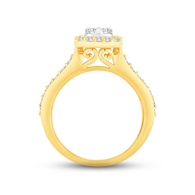Main Image 3 of Now + Forever Diamond Engagement Ring 3/4 ct tw Princess & Round-cut 14K Two-Tone Gold