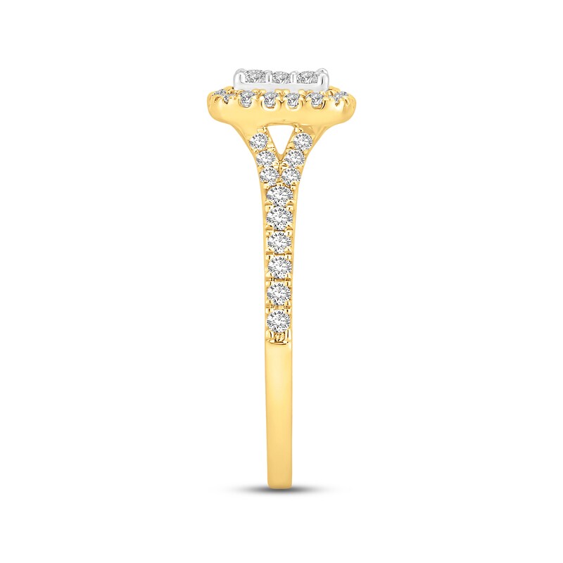 Main Image 2 of Now + Forever Multi-Diamond Engagement Ring 3/4 ct tw Round-cut 10K Two-Tone Gold