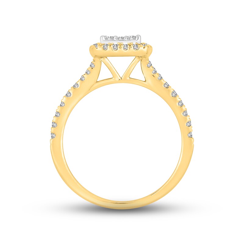 Main Image 3 of Now + Forever Multi-Diamond Engagement Ring 3/4 ct tw Round-cut 10K Two-Tone Gold