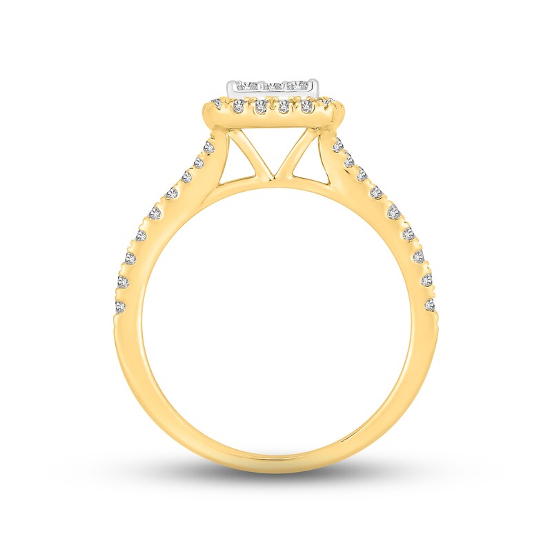 Multi-Diamond Engagement Ring 3/4 ct tw Round-cut 10K Two-Tone Gold | Kay