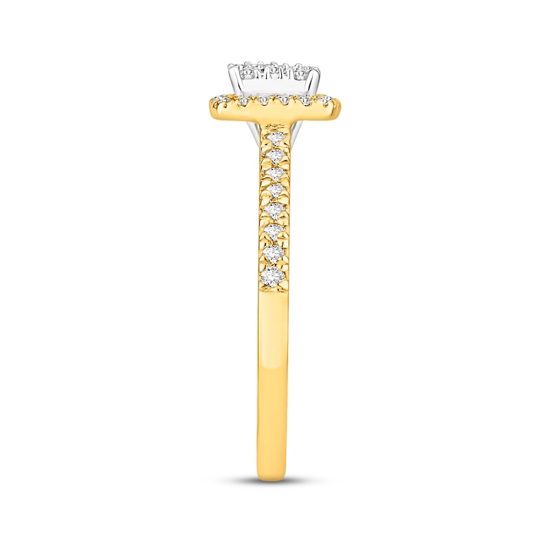 Main Image 2 of Now + Forever Multi-Diamond Engagement Ring 1/2 ct tw Round-cut 10K Two-Tone Gold