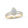 Diamond Engagement Ring 5/8 ct tw Pear & Round-cut 14K Yellow Gold