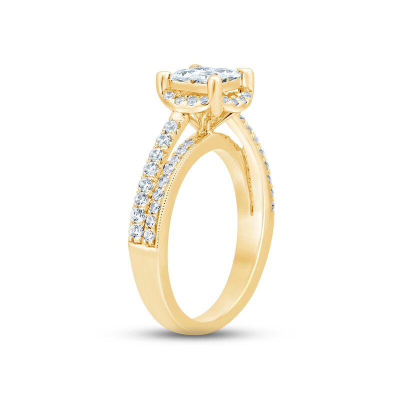Main Image 2 of Now + Forever Multi-Diamond Engagement Ring 1 ct tw Princess & Round-cut 14K Yellow Gold