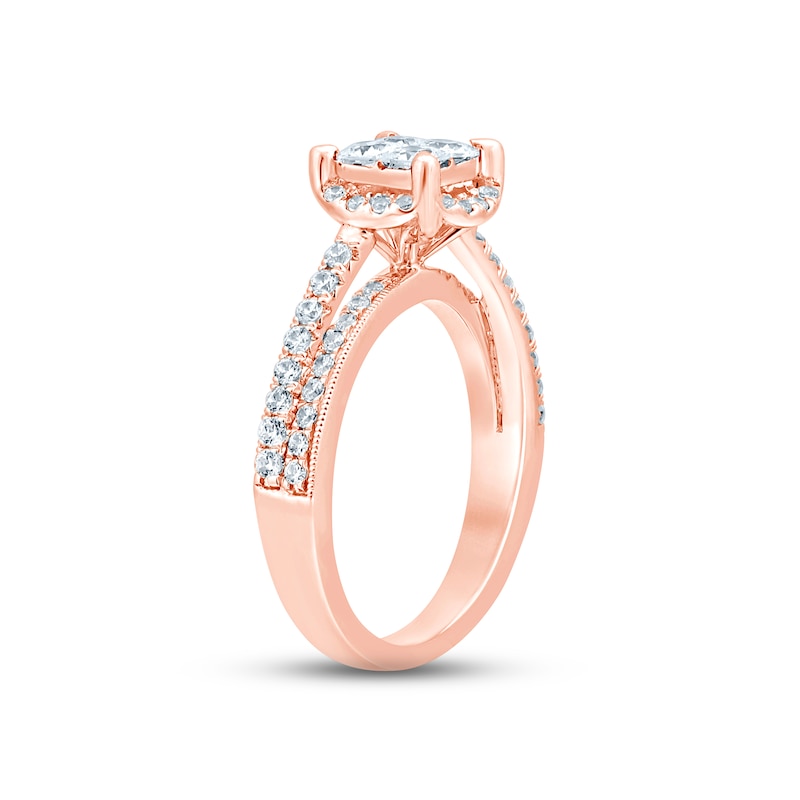 Main Image 2 of Now + Forever Multi-Diamond Engagement Ring 1 ct tw Princess & Round-cut 14K Rose Gold