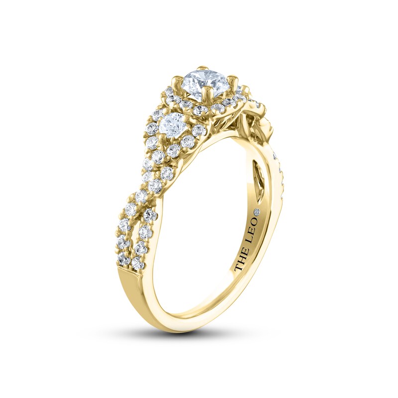 THE LEO Diamond Three-Stone Engagement Ring 1 ct tw Round-cut 14K Yellow Gold