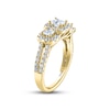Thumbnail Image 2 of THE LEO Diamond Three-Stone Engagement Ring 1-1/3 ct tw Princess & Round-cut 14K Yellow Gold