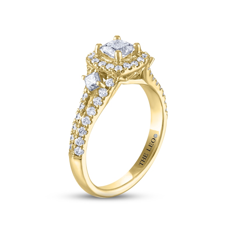 THE LEO Diamond Engagement Ring 1-1/8 ct tw Princess & Round-cut 14K Yellow Gold