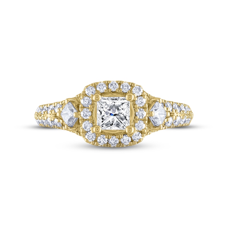 THE LEO Diamond Engagement Ring 1-1/8 ct tw Princess & Round-cut 14K Yellow Gold