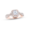 Thumbnail Image 1 of THE LEO Diamond Engagement Ring 1-1/8 ct tw Princess & Round-cut 14K Rose Gold