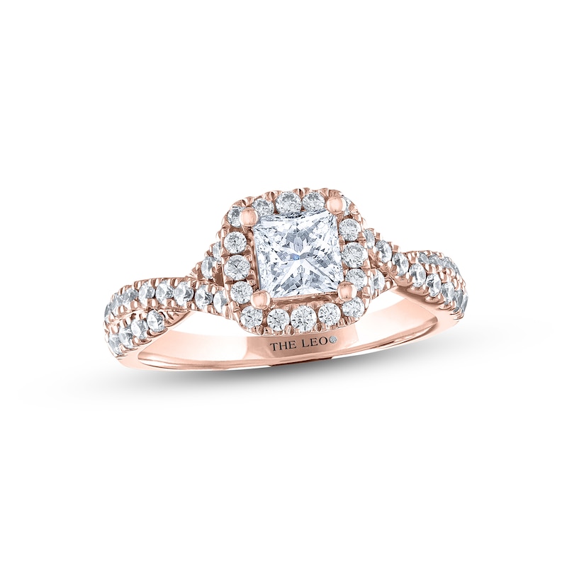 Main Image 1 of THE LEO Diamond Engagement Ring 1-1/8 ct tw Princess & Round-cut 14K Rose Gold