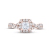 Thumbnail Image 3 of THE LEO Diamond Engagement Ring 1-1/8 ct tw Princess & Round-cut 14K Rose Gold