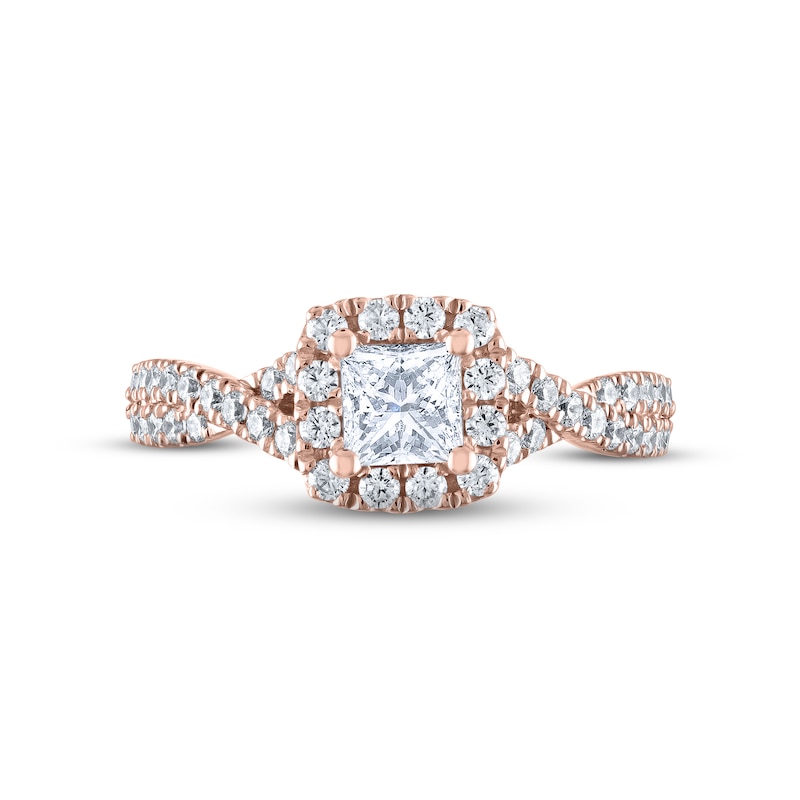 Main Image 3 of THE LEO Diamond Engagement Ring 1-1/8 ct tw Princess & Round-cut 14K Rose Gold