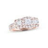 Thumbnail Image 0 of THE LEO Diamond Three-Stone Engagement Ring 1-1/3 ct tw Princess & Round-cut 14K Rose Gold