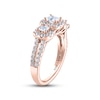 Thumbnail Image 2 of THE LEO Diamond Three-Stone Engagement Ring 1-1/3 ct tw Princess & Round-cut 14K Rose Gold