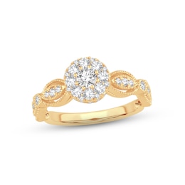 Now + Forever Diamond Engagement Ring 3/4 ct tw Round-cut 14K Yellow Gold