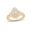 Diamond Engagement Ring 3/4 ct tw Pear & Round-cut 14K Yellow Gold