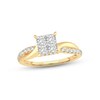 Thumbnail Image 1 of Now + Forever Multi-Diamond Engagement Ring 1 ct tw Princess & Round-cut 14K Yellow Gold