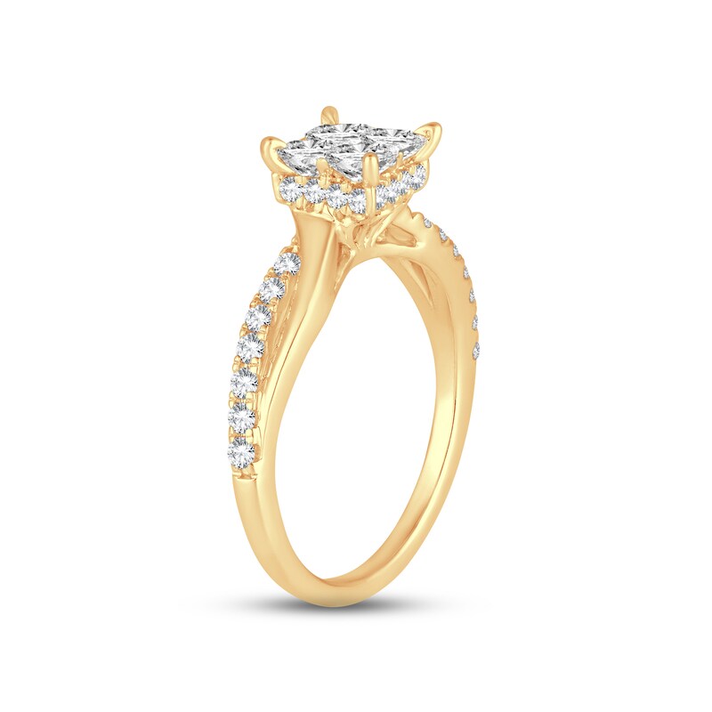 Main Image 2 of Now + Forever Multi-Diamond Engagement Ring 1 ct tw Princess & Round-cut 14K Yellow Gold