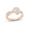 Thumbnail Image 0 of Multi-Diamond Engagement Ring 5/8 ct tw Round & Baguette-cut 14K Rose Gold