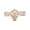 Thumbnail Image 3 of Multi-Diamond Engagement Ring 5/8 ct tw Round & Baguette-cut 14K Rose Gold