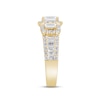 Thumbnail Image 2 of Now + Forever Diamond Three-Stone Engagement Ring 1-3/4 ct tw Emerald, Round & Baguette-cut 14K Yellow Gold