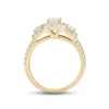 Thumbnail Image 3 of Now + Forever Diamond Three-Stone Engagement Ring 1-3/4 ct tw Emerald, Round & Baguette-cut 14K Yellow Gold