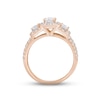 Thumbnail Image 3 of Diamond Three-Stone Engagement Ring 1-3/4 ct tw Emerald, Round & Baguette-cut 14K Rose Gold