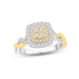 Now + Forever Diamond Engagement Ring 5/8 ct tw Round-cut 14K Two-Tone Gold