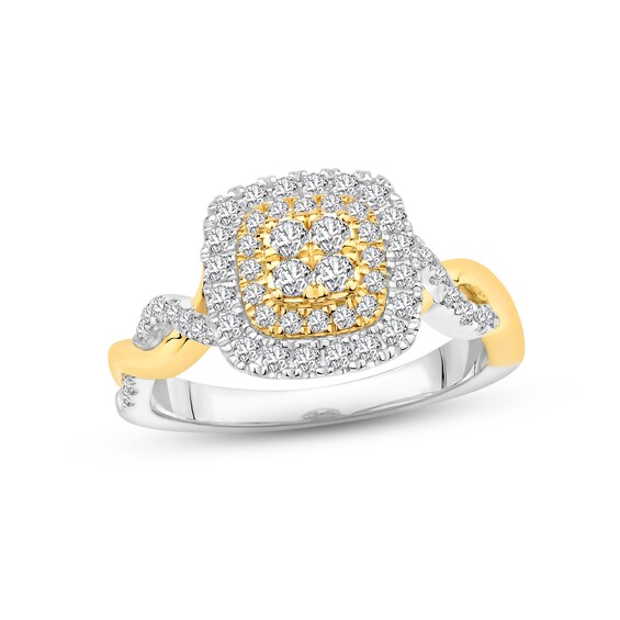 Now + Forever Diamond Engagement Ring 5/8 ct tw Round-cut 14K Two-Tone Gold