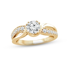 Now + Forever Diamond Engagement Ring 1-1/4 ct tw Round-cut 14K Yellow Gold