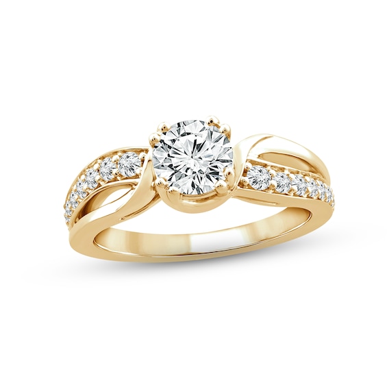 Diamond Engagement Ring 1-1/4 ct tw Round-cut 14K Yellow Gold